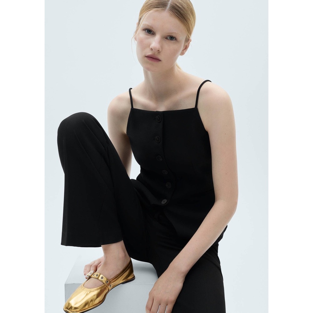 NEW MANGO MNG GOLD GATHERED STRAP BUCKLE BALLERINA BALLET FLAT SHOES 39 US 8-8.5 - Picture 10 of 12